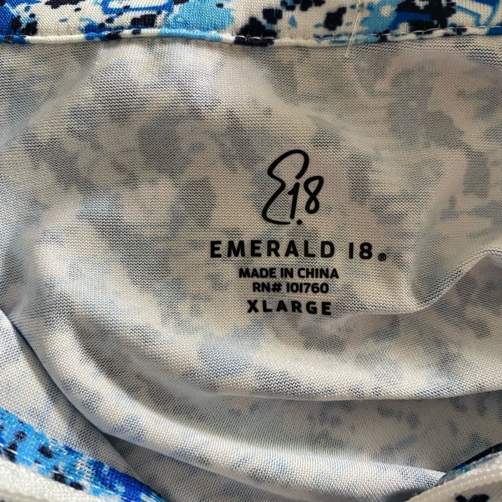 Emerald 18 UPF 50 Quarter Zip- XL blue white multi print, polyester span… - Picture 6 of 6